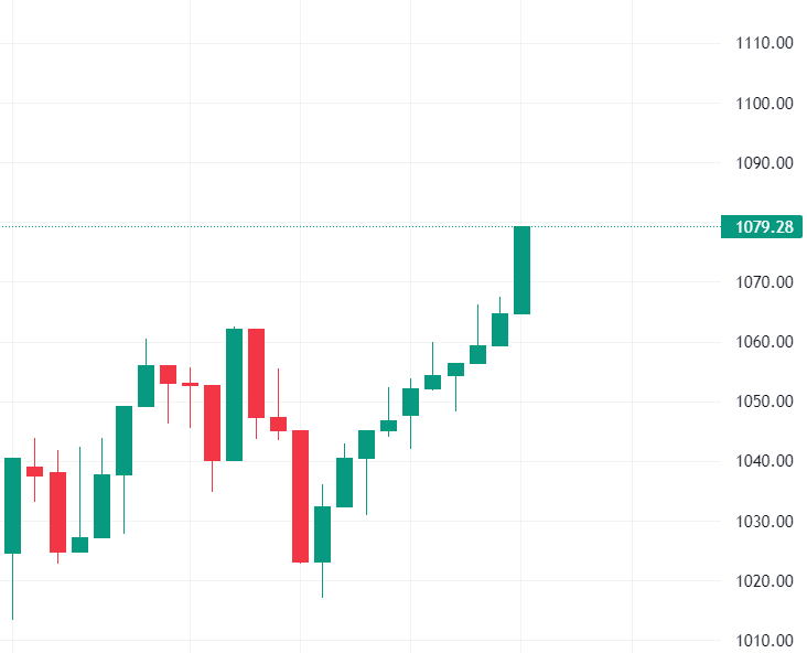 VN-Index tăng 10 phiên liên tiếp, loạt cổ phiếu bất động sản tăng 10 - 25%