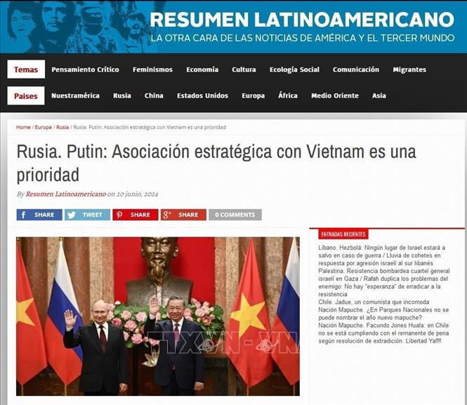 Truyền thông quốc tế đồng loạt đưa tin kết quả chuyến thăm Việt Nam của Tổng thống Nga - Ảnh 1. Truyền thông quốc tế đồng loạt đưa tin kết quả chuyến thăm Việt Nam của Tổng thống Nga - Ảnh 1.