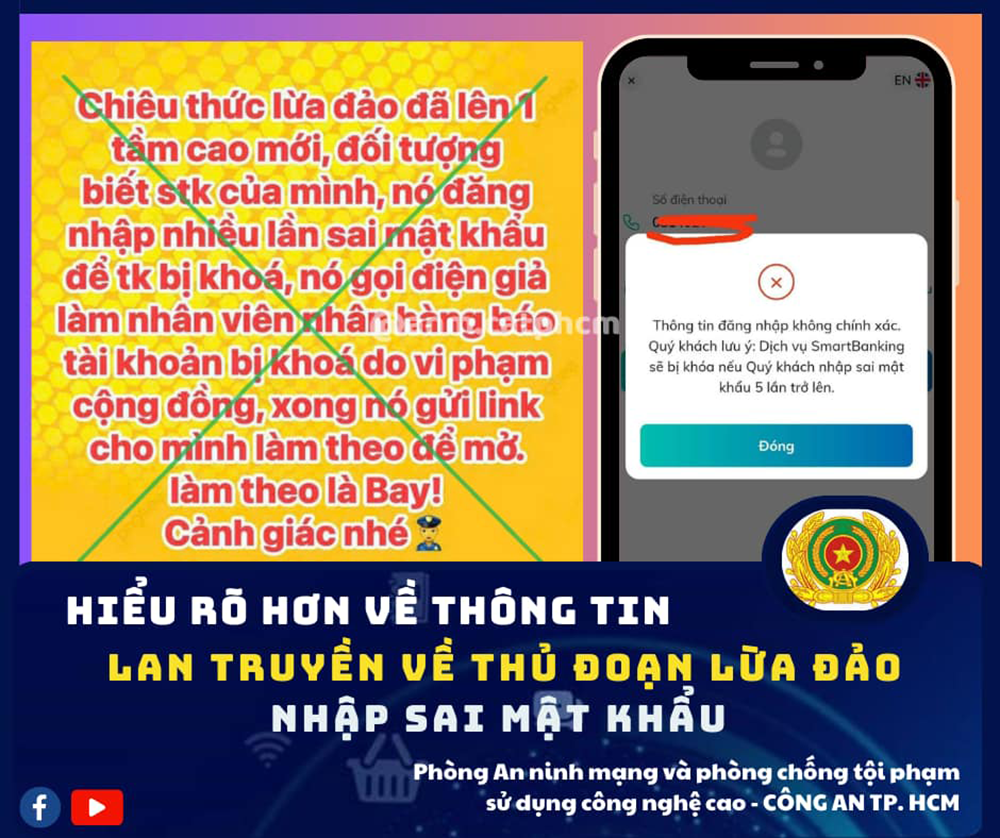 Công an TP. HCM làm rõ chiêu trò 'lừa đảo nhập sai mật khẩu ngân hàng' - ảnh 2