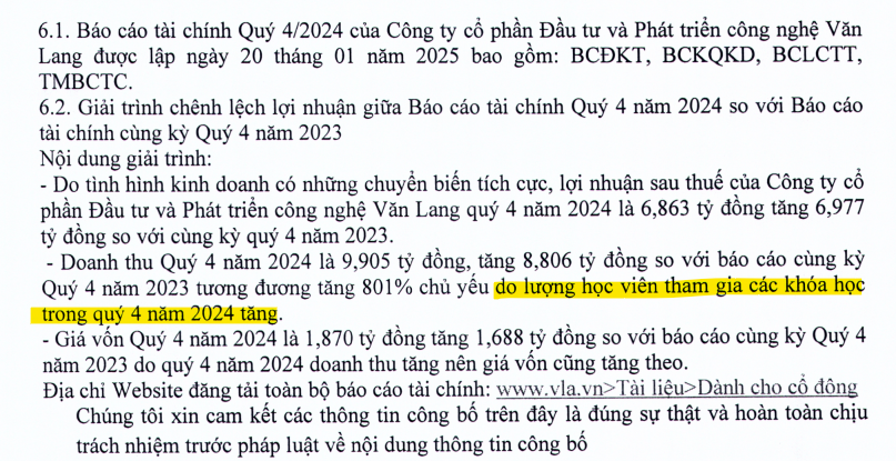 Công ty của diễn giả dạy làm giàu kịp thời thoát lỗ năm 2024: Vừa bán khóa học, vừa vay tiền ‘đánh chứng khoán’