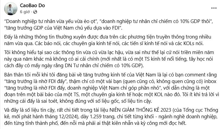 Sếp FPT Đỗ Cao Bảo: Nhận định doanh nghiệp tư nhân èo ọt là 'sai toét'