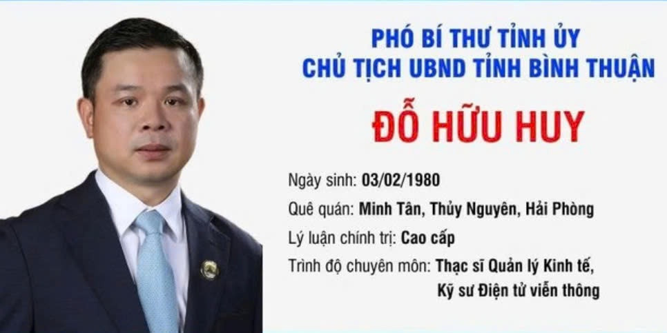 Tài chính Hoàng Huy (TCH): Con trai ông Đỗ Hữu Hạ làm Chủ tịch UBND tỉnh Bình Thuận