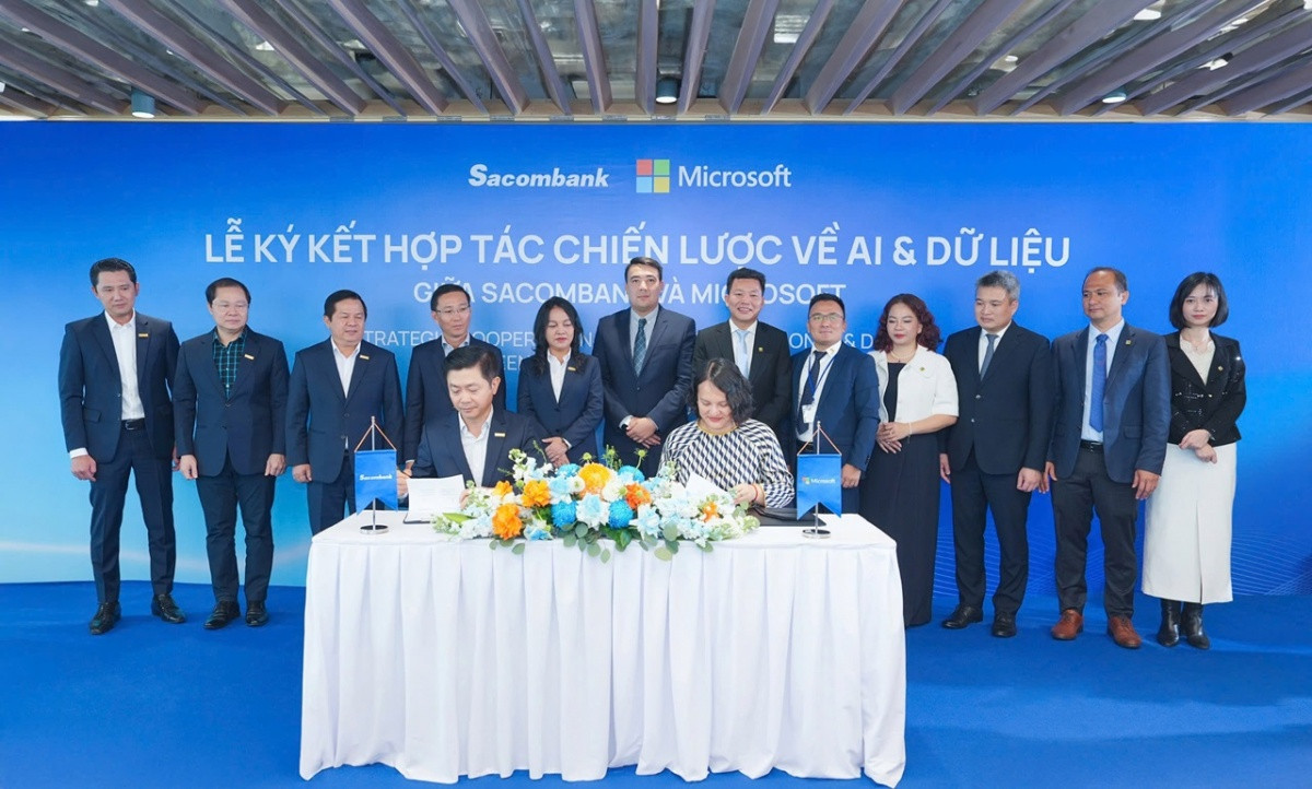 Sacombank và Microsoft Việt Nam ký kết hợp tác chiến lược về AI và dữ liệu, bước tiến quan trọng trong chuyển đổi số