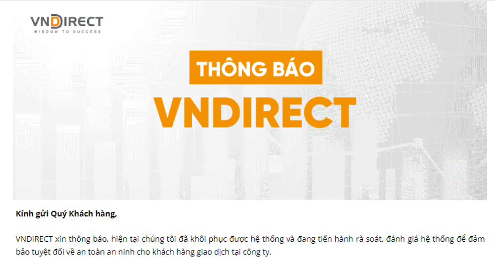 VNDirect khôi phục hệ thống: Nhà đầu tư than không đổi được mật khẩu, load chậm