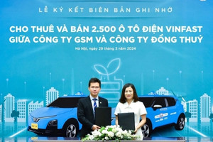 Lado Taxi ký thỏa thuận mua và cho thuê 2.500 ô tô điện VinFast từ GSM