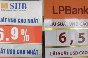 Lãi suất huy động tăng đột biến lên tới 6,9% hút tiền thưởng Tết